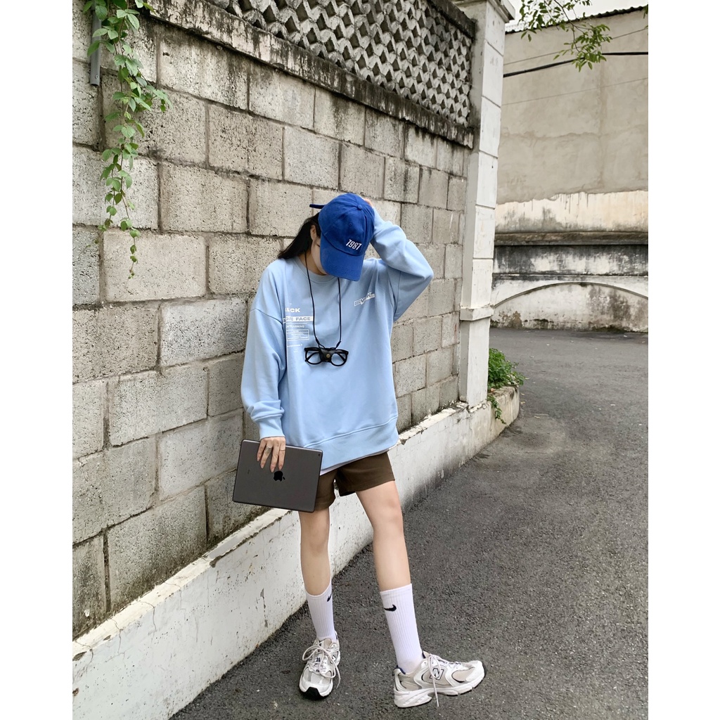 Áo nỉ tay dài BLVCK Portrait artwork v2 - Màu xanh