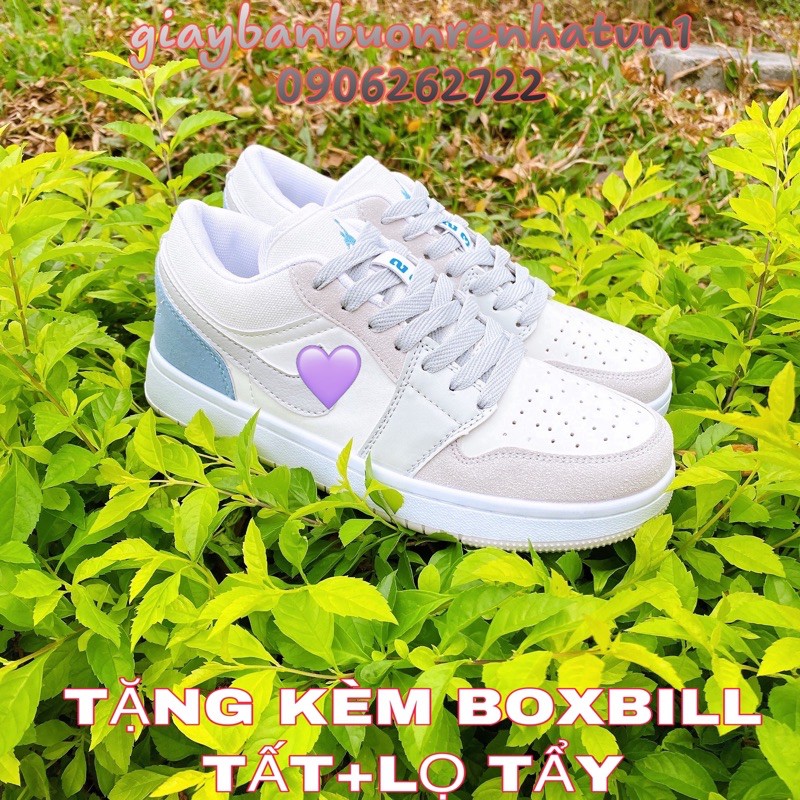 Giày Nike Jordan JD 1 Low Paris Cổ Thấp Xám, Giày Thể Thao Nam Nữ Cổ Thấp Cao Cấp Tặng kèm boxbill Tất Lọ Tẩy