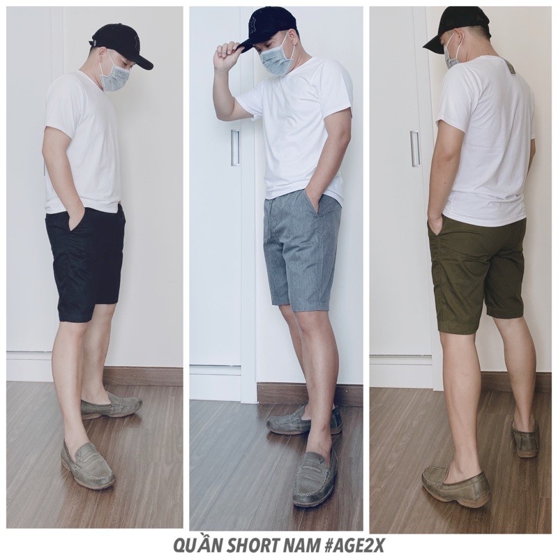 Quần Short kaki Nam Dây Rút, chất kaki cotton, thoải mái vận động, hàng chinh hãng AGE2X