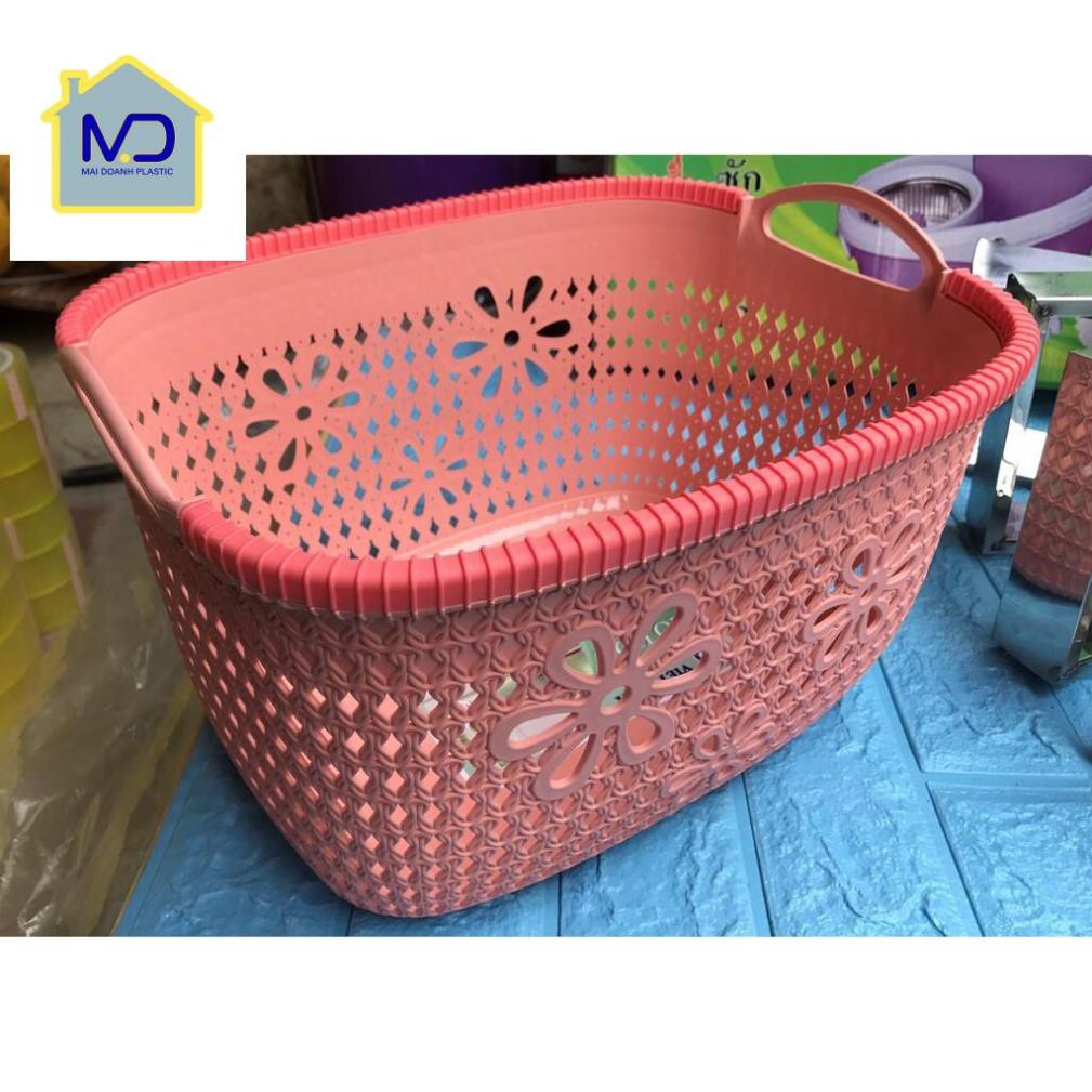 (hot) Giỏ hoa nhựa Việt Nhật có quai - Giỏ đựng đồ chơi, quần áo tiện dụng