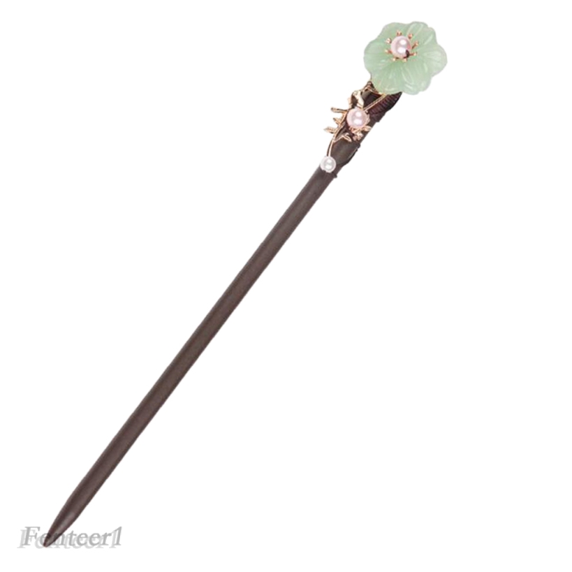 Trâm Cài Tóc Bằng Gỗ Tự Nhiên Họa Tiết Hoa Phong Cách Trung Quốc Cổ Điển Fenteer1