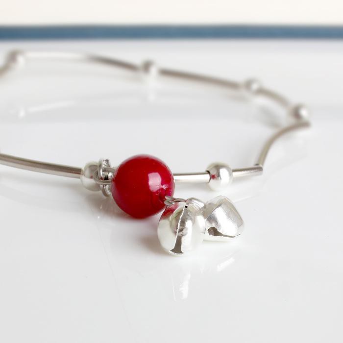 Vòng tay hạt gốm đỏ lắc chân thời trang quà tặng xinh xắn dễ thương