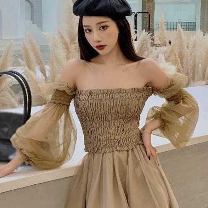 Áo Nữ Tay Dài Trễ Vai Thời Trang Quyến Rũ