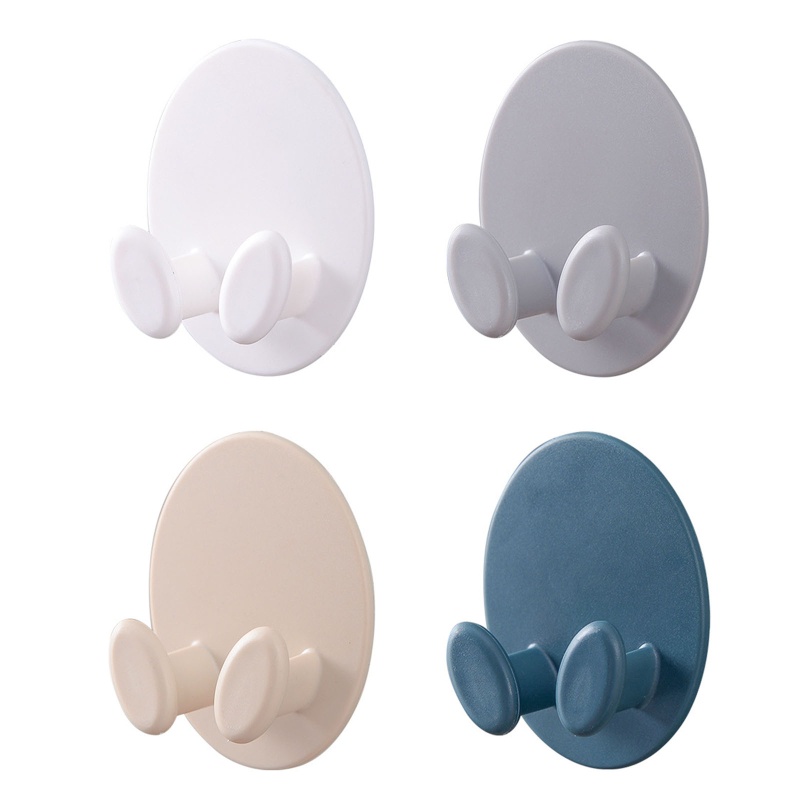 Set 2 Móc Nhựa Treo Phích Cắm Gắn Tường Đa Năng Dễ Lắp Đặt