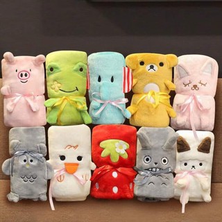 Chăn băng lông hình thú cute size 80 x 100cm | Chăn lông tuyết cho bé