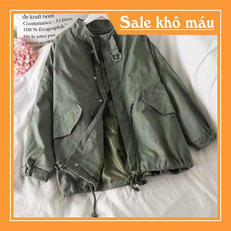 Áo khoác Kaki, freesize, khóa kéo và nút gài, có quai đeo ngang hông, màu xanh nhã nhặn mát mẻ, mẫu mới 2021