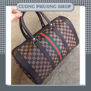 Túi xách da du lịch kẻ ô túi đựng đồ cá nhân tiện ích TX037