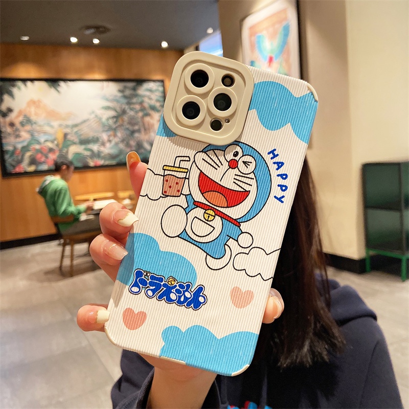 Ốp Điện Thoại Da Mềm In Hình Doraemon Cho IPhone 13 11 12 Pro Max XR X XS 12 13 mini 6/7/8 Plus se2020