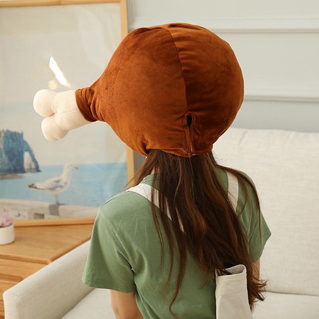 Mũ trùm đầu hình đùi gà/ bánh bao nhồi bông mềm mại dễ thương