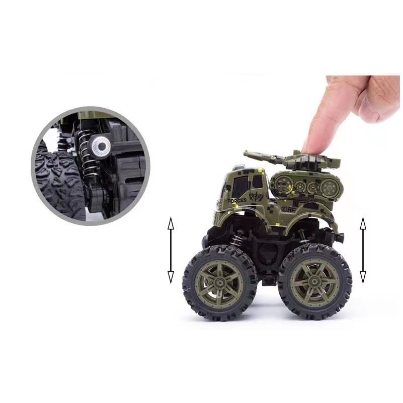 Đồ chơi xe ô tô quân đội chạy quán tính hiệu Híp's Toys model 768 bằng nhựa