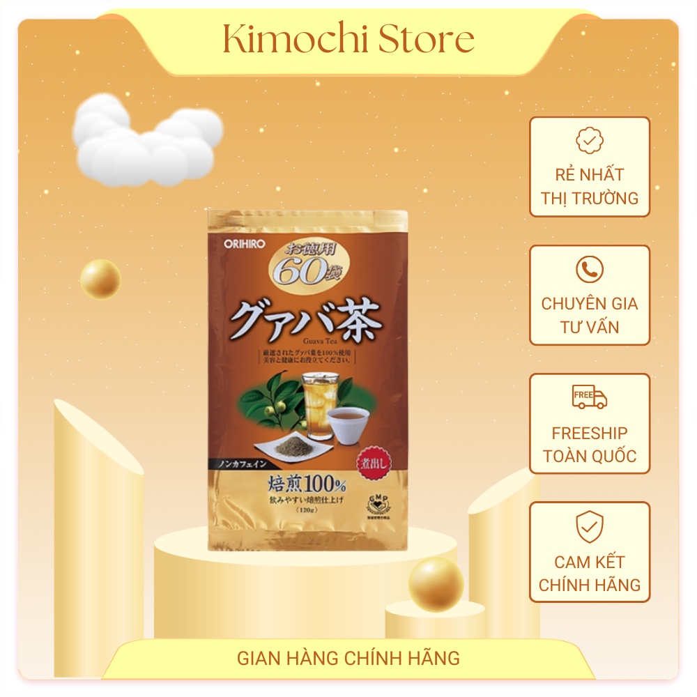 Trà lá ổi Orihiro Nhật Bản hỗ trợ giảm cân, giảm mỡ thừa, cải thiện tiêu hóa - Gói 60 túi Kimochi Store