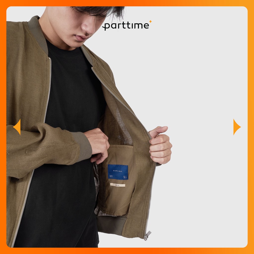 Áo Khoác Bomber Vải Linen Bền Bỉ Thoáng Mát Thời Trang⚡Cực Hiếm!!!⚡Áo Khoác Bomber Nam Vải Lanh Hàng Chính Hãng Zara