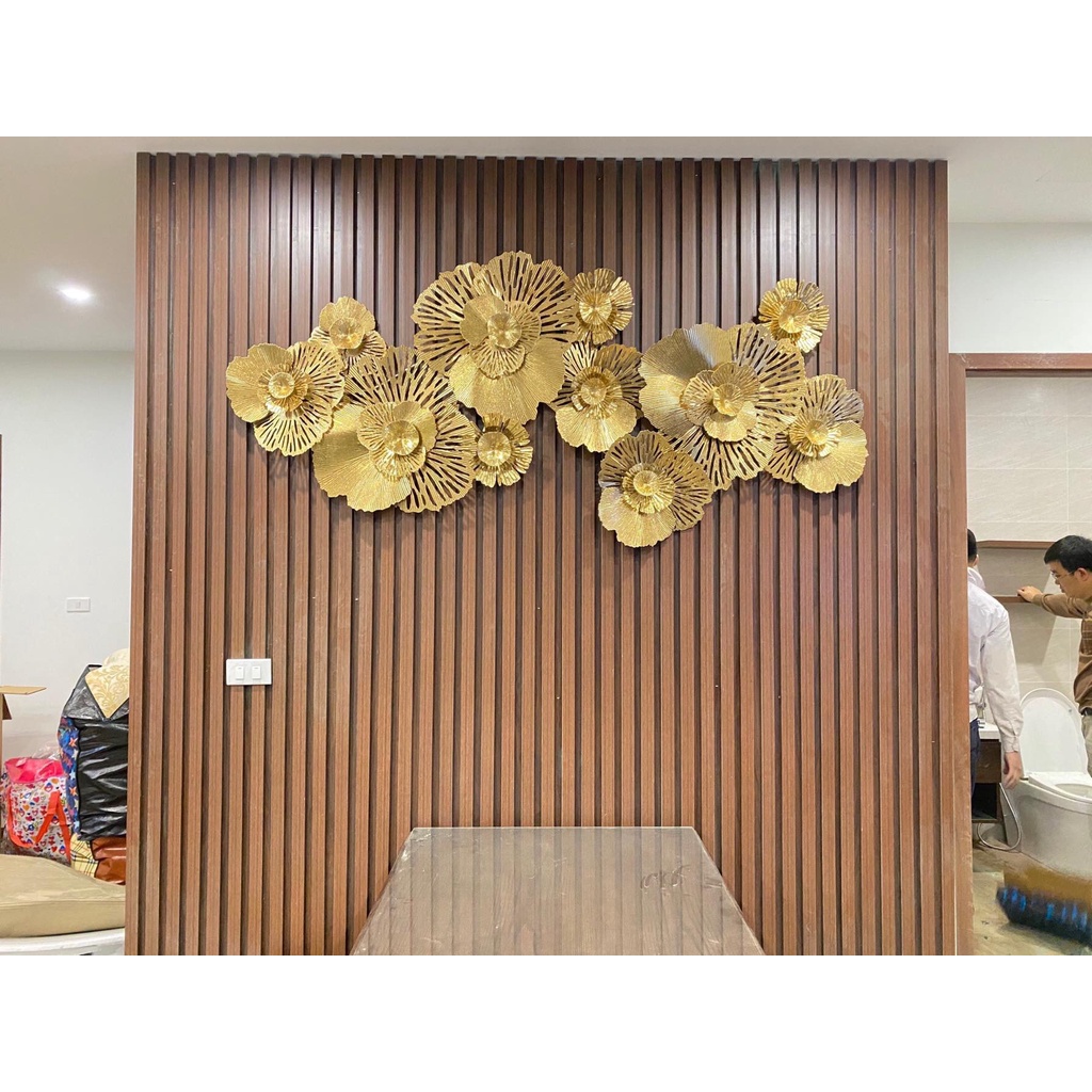 Tranh sắt treo tường nghệ thuật SENCOM, tranh decor trang trí hoa mai vàng cỡ lớn 1m8 - 950