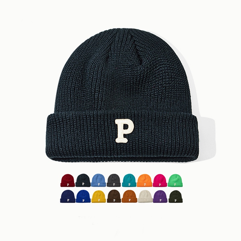 Mũ Nón len Beanie chữ P form unisex nam nữ phong cách Hàn Quốc - ML13