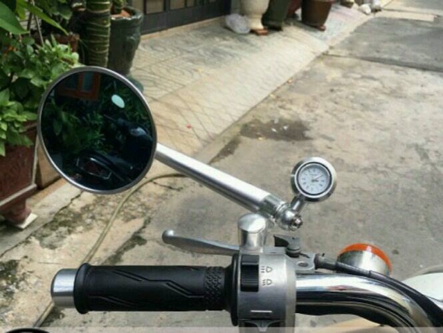 Đồng hồ gắn chân gương xe máy - đồng hồ chân kính GreenNetworks