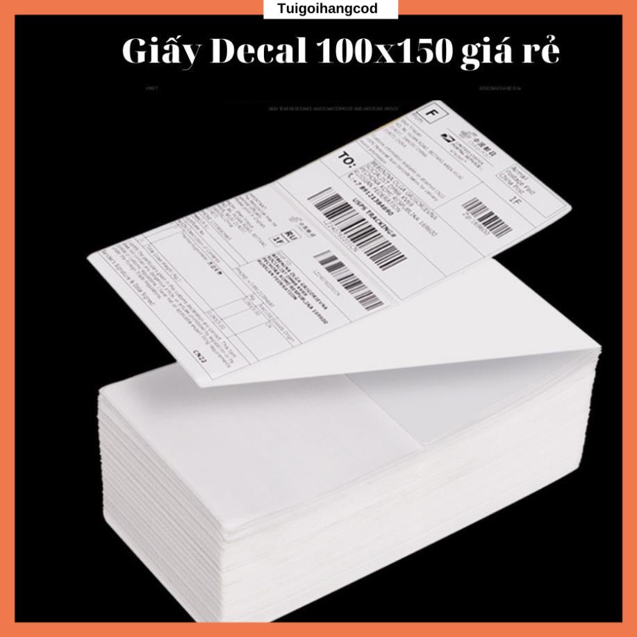 500 tờ Giấy Decal in nhiệt tự dính khổ A6 Khổ 100 x 150mm dạng tệp, Giấy đề can