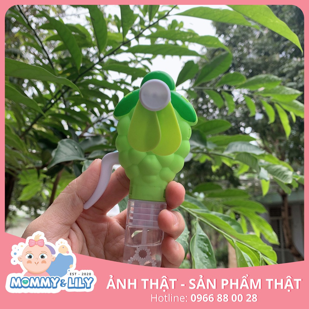Quạt cầm tay mini kèm thổi bong bóng dễ thương