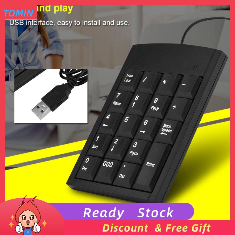 [Ready Stock]Bàn phím số mini kết nối USB cho máy tính