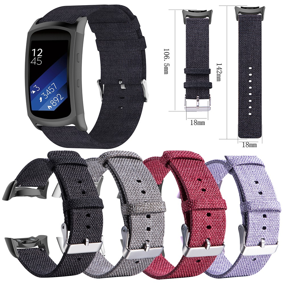 Dây đồng hồ dệt từ sợi nylon và canvas cho Samsung Gear Fit 2 SM-R360 SM-R350 SM-R365 PRO