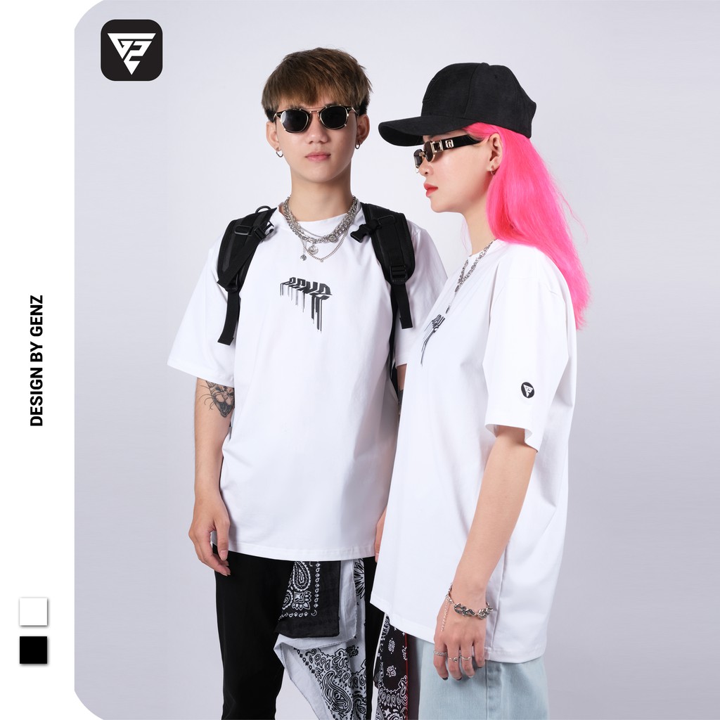 Áo thun tay lỡ GENZ phông Unisex nam nữ Cotton oversize form rộng Glitch Tee