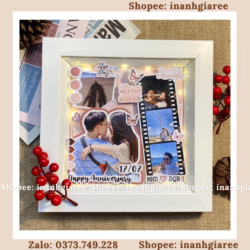 Set Nguyên Liệu, Trang Trí Sẵn Size 15x15, 20x20 Sâu Lòng 3cm Quà tặng sinh nhật, quà tặng ngày kỉ niệm