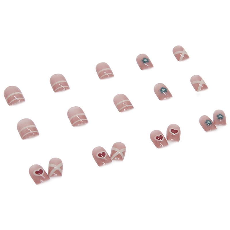 Set 24 móng giả N435 dáng móng ngắn ( Tặng kèm keo và dũa )