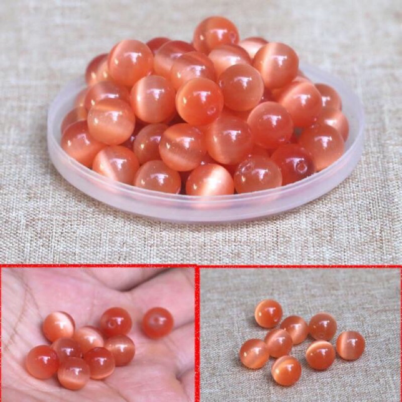 SỈ 10 HẠT ĐÁ MẮT MÈO 8LY LÀM VÒNG
