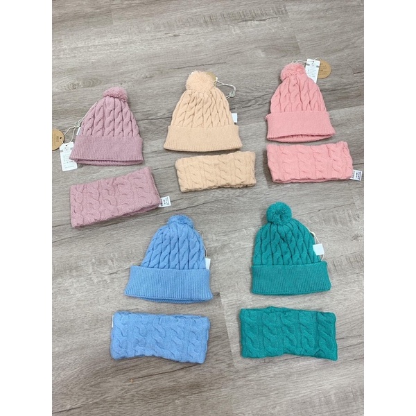 Set khăn ống mũ len có size màu xinh, mềm, ấm cho bé