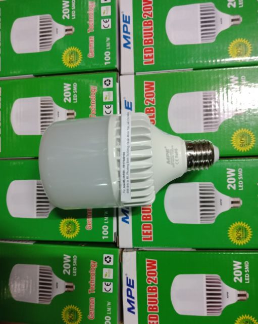 Bóng đèn Led búp trụ 20W MPE - thân nhôm đúc
