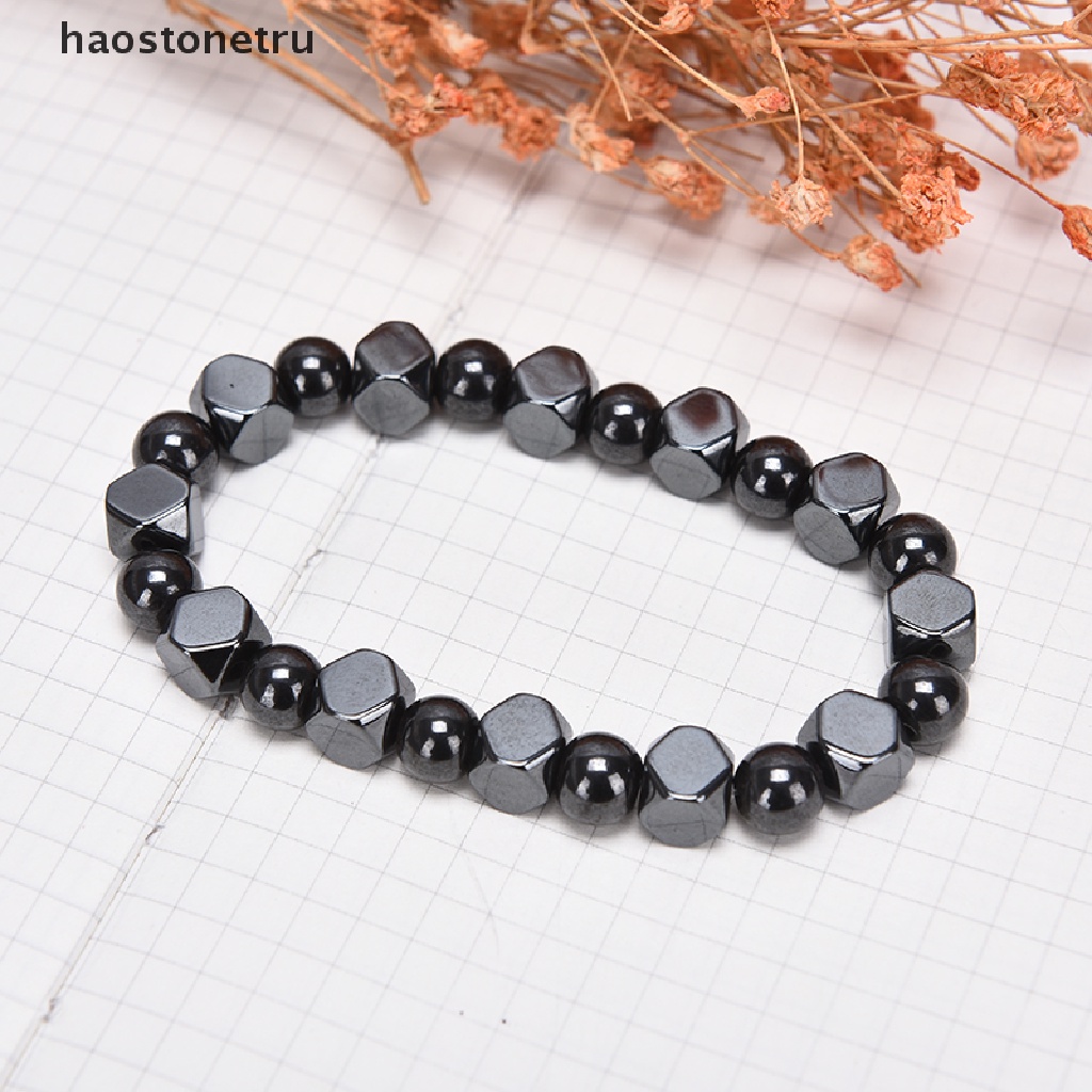 Vòng Tay Chuỗi Hạt Đen Đá Hematite Từ Tính Chăm Sóc Sức Khỏe Dành Cho Nam