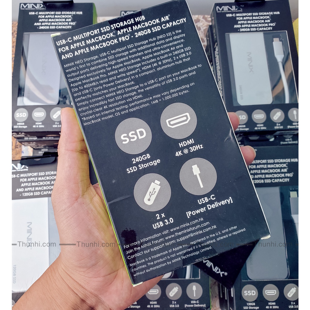 MINIX NEO Storage - ổ cứng tương thích với Macbook, Hub USB-C tích hợp ổ cứng SSD 120Gb/240Gb
