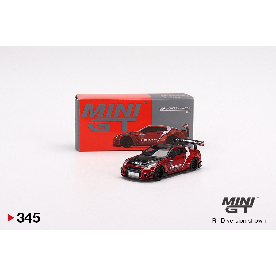 Xe mô hình MINI GT  LBWK Nissan GT-R R35 Type 2, Rear Wing ver 3 , Red, LB Work Livery 2.0