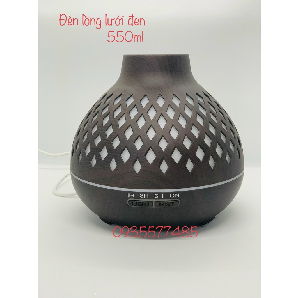 Máy Xông Tinh Dầu Đèn Lồng Lưới 550ML TĂNG TINH DẦU 10ml BH 18T Có remote điều khiển