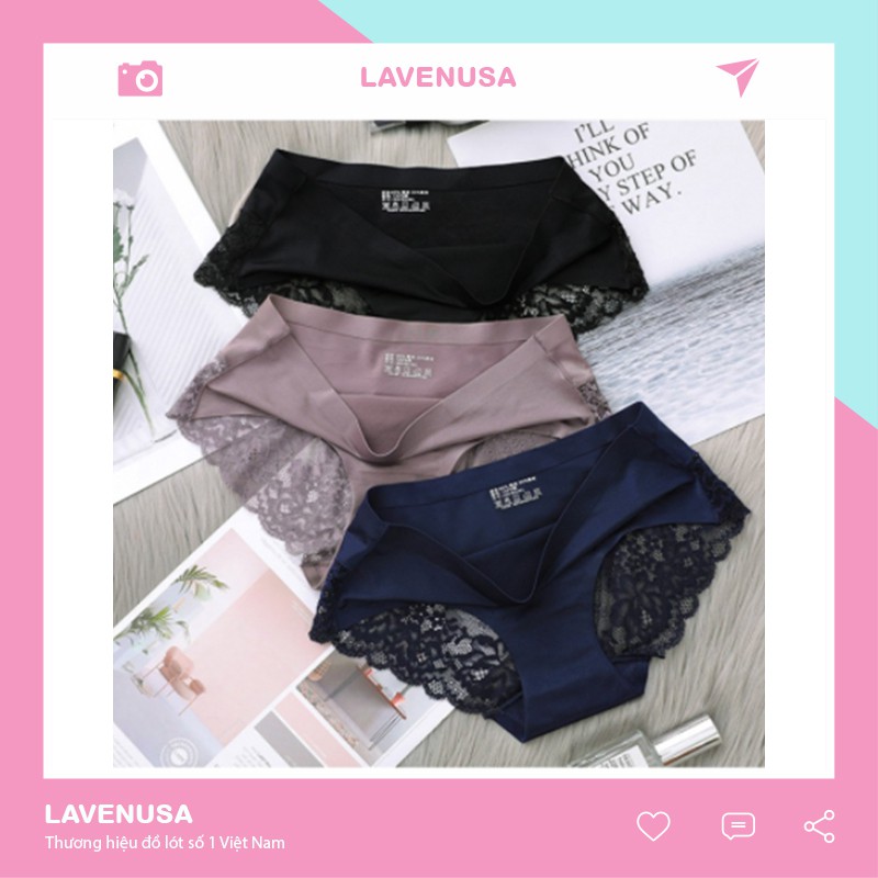 Quần lót nữ phối ren chất nhung mềm không đường may gợi cảm QL64 | BigBuy360 - bigbuy360.vn