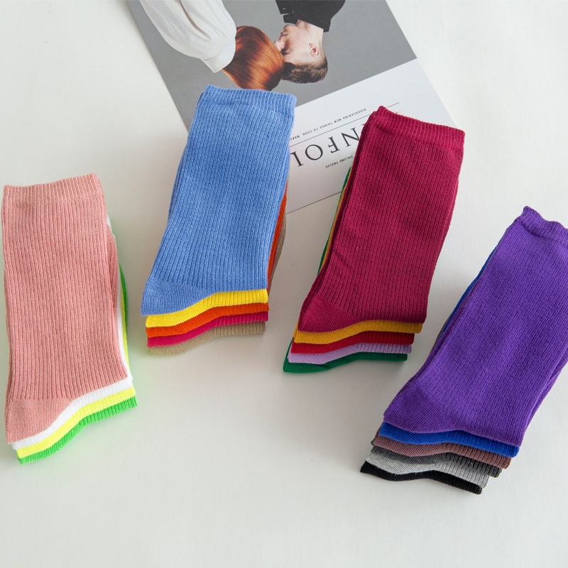 Tất vớ nữ cổ cao cotton nhiều màu phong cách hàn quốc dài cao cấp TN04