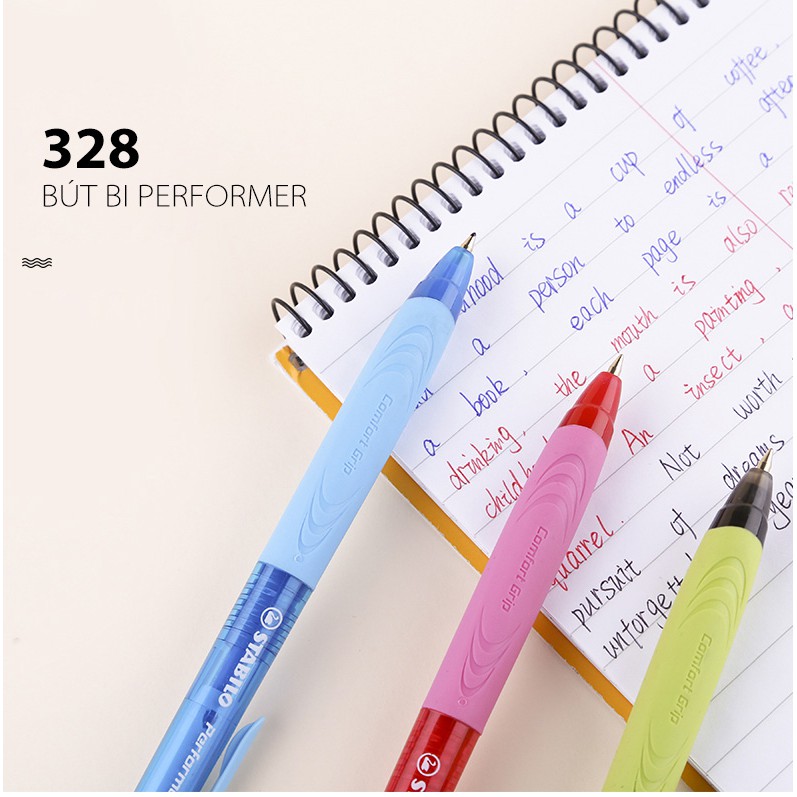 Bộ 3 cây bút bi STABILO Performer+ 328 F xanh + bút xoá STABILO Correction Pen CPS88 (BP328F-C3A+)