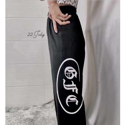 Quần Jogger trắng đen in hình chất lừkèm hình thật