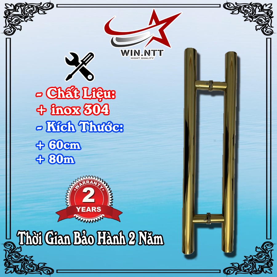 Tay Nắm Cửa Kính, Cửa Nhôm - Nắm Cửa Vàng Tròn