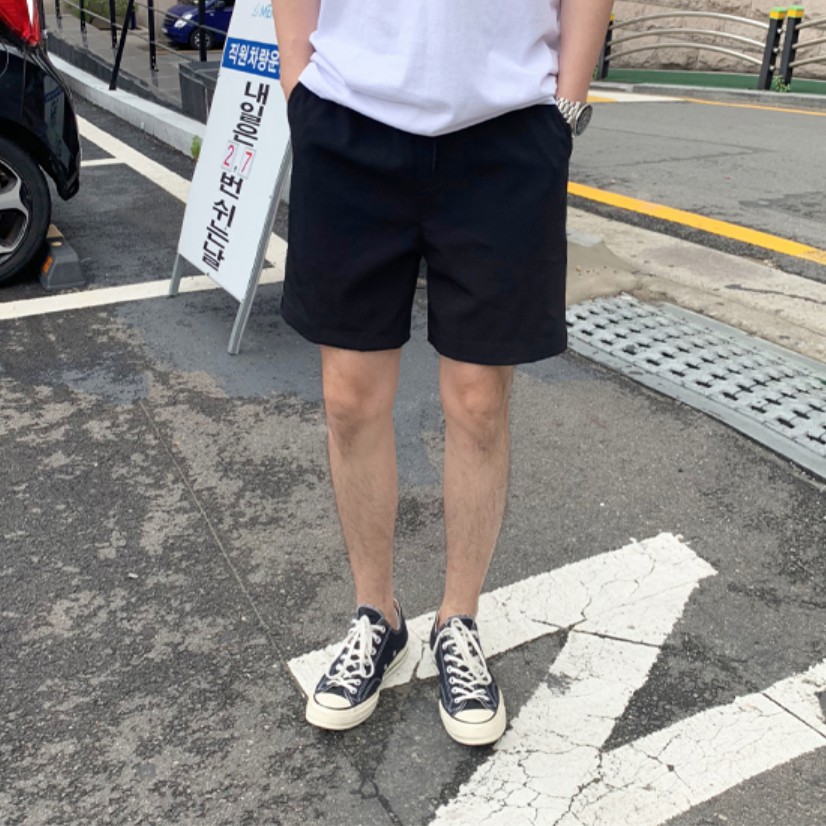 [Tiền Nào Của Đấy ]Quần Short Nam, Quần Đùi Nỉ Nam Màu Đen Trơn Giải Rút Vải Co Giãn Phong Cách Hàn Quốc-QD07