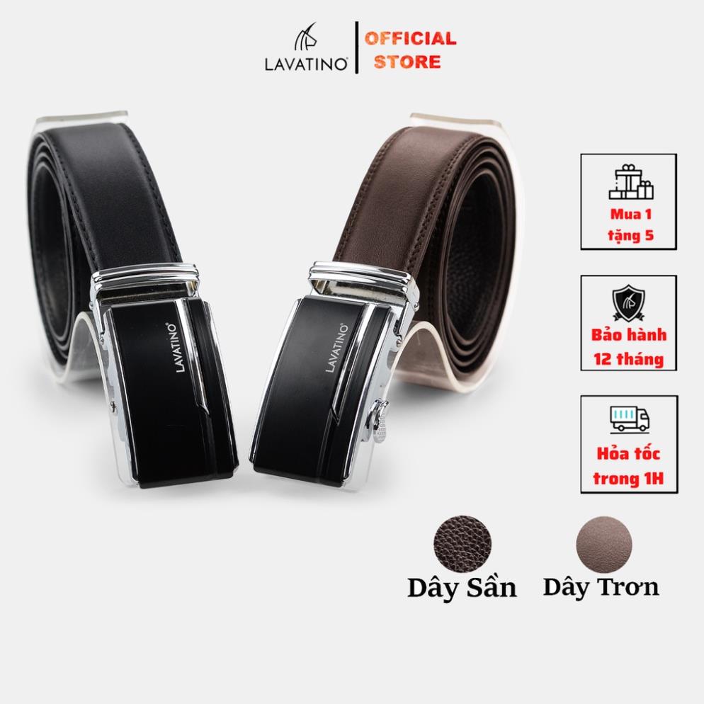 Thắt Lưng Nam Da Bò Thật Cao Cấp Hàng Hiệu Lavatino Dây Lưng Nam Khoá Tự Động Thiết Kế Sang Trọng TINO 04 !