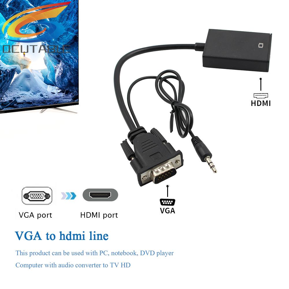 Cáp chuyển đổi VGA sang HDMI-compatible với jack 3.5mm
