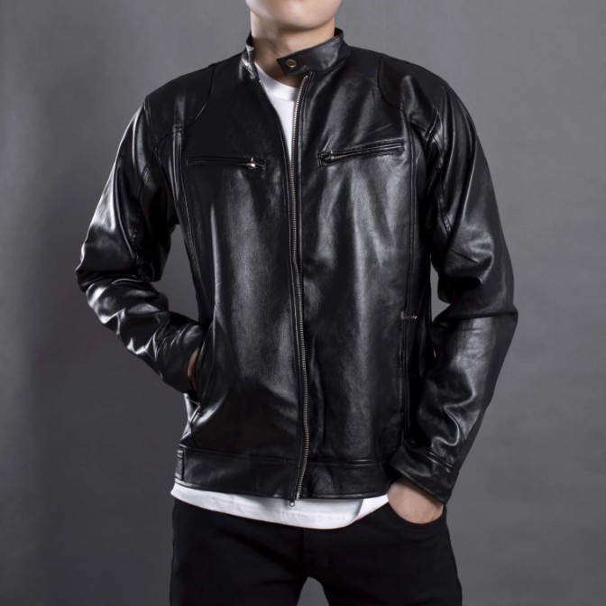 Áo khoác da 2 túi ngang lót lông LADOS - 154, có lót lông ấm áp | BigBuy360 - bigbuy360.vn