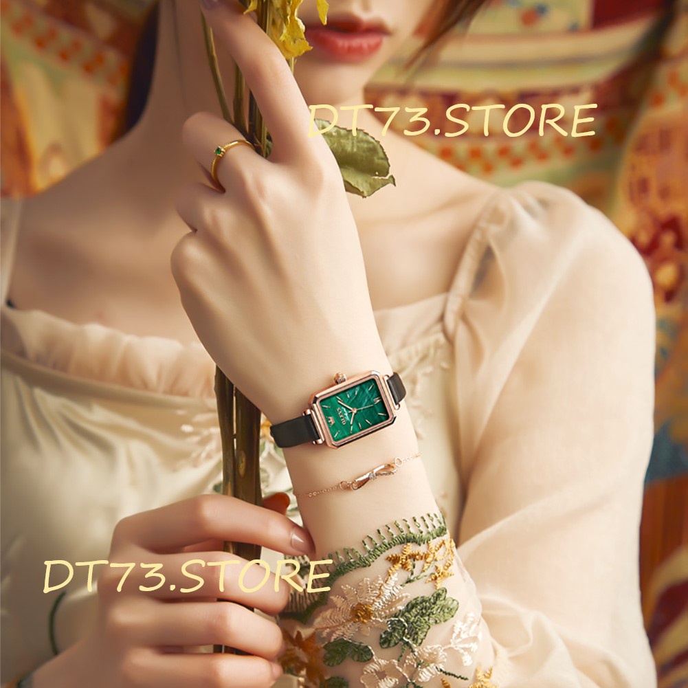 [HÀNG CHUẨN AUTH]Đồng Hồ OLEVS 6624 Dây Da/Thép Không Gỉ Mặt Vuông Chống Nước Trẻ trung Thời Trang Thanh Lịch Cho Nữ