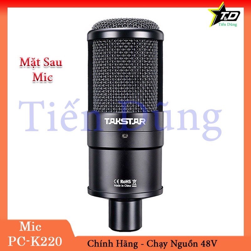 Mic Thu Âm Takstar PC K220 ⚡FREESHIP⚡ Phiên Bản Mới Chính Hãng Hỗ Trợ Thu Âm Livestream Và Karaoke