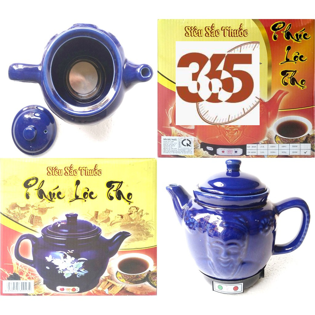 Siêu sắc thuốc xanh 2.6 lít Phúc Lộc Thọ, Ấm sắc thuốc tự động, Siêu thuốc tự động