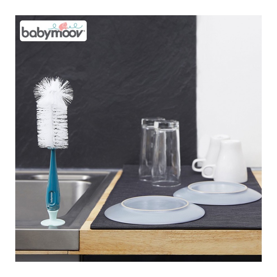 CỌ RỬA BÌNH SỮA &amp; NÚM TI BABYMOOV (XANH NGỌC) - HÀNG CHÍNH HÃNG (katydang)