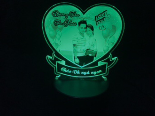 Đèn ngủ led 3d, quà tặng ~miễn phí khắc nội dung theo yêu cầu