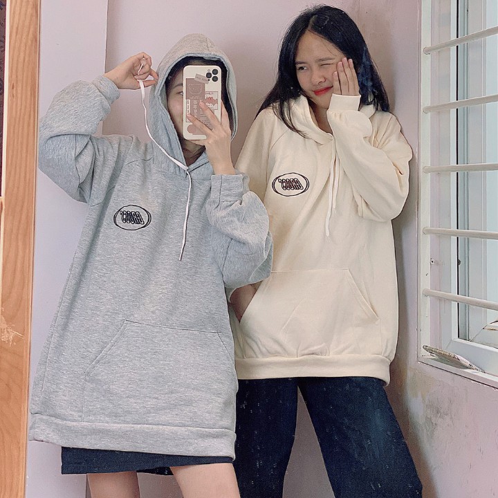 Áo hoodie form rộng nam nữ unisex thêu chữ CROSS phong cách Hàn Quốc mũ áo 2 lớp dày dặn RÔ STORE HD08