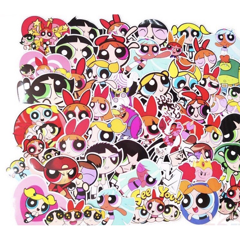 combo 30-60 ảnh sticker The Powerpuff girls/ hình dán cô gái siêu nhân The Powerpuff Girls