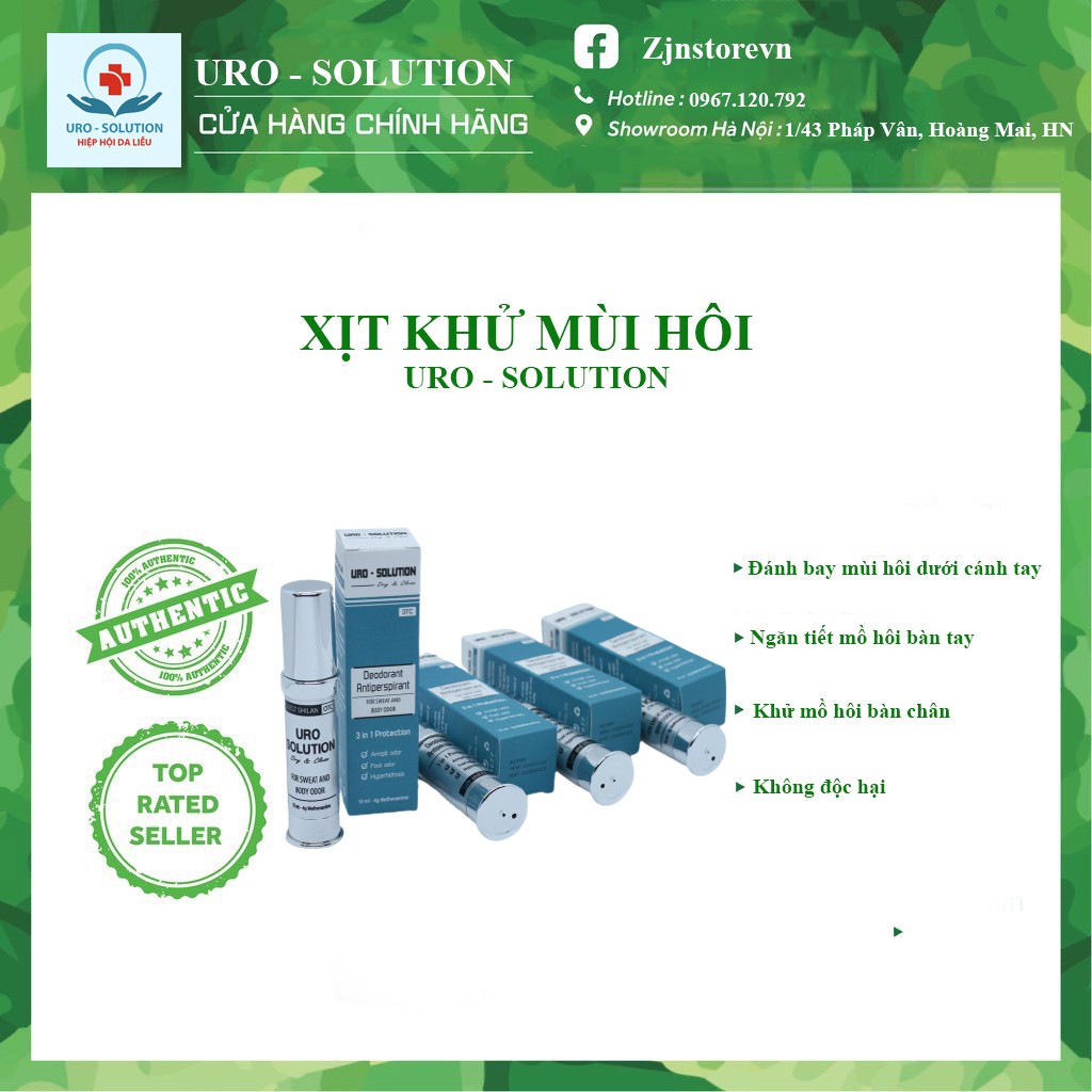 Xịt Khử Mùi Cơ Thể HÔI NÁCH - HÔI CHÂN - MỒ HÔI TAY |URO-SOLUTION